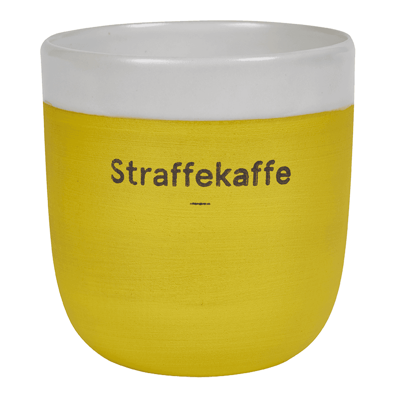 Kaffekrus lungo håndmalt gul