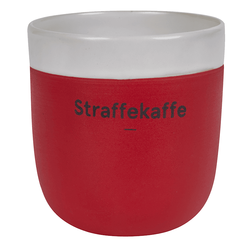 Kaffekrus lungo håndmalt rød